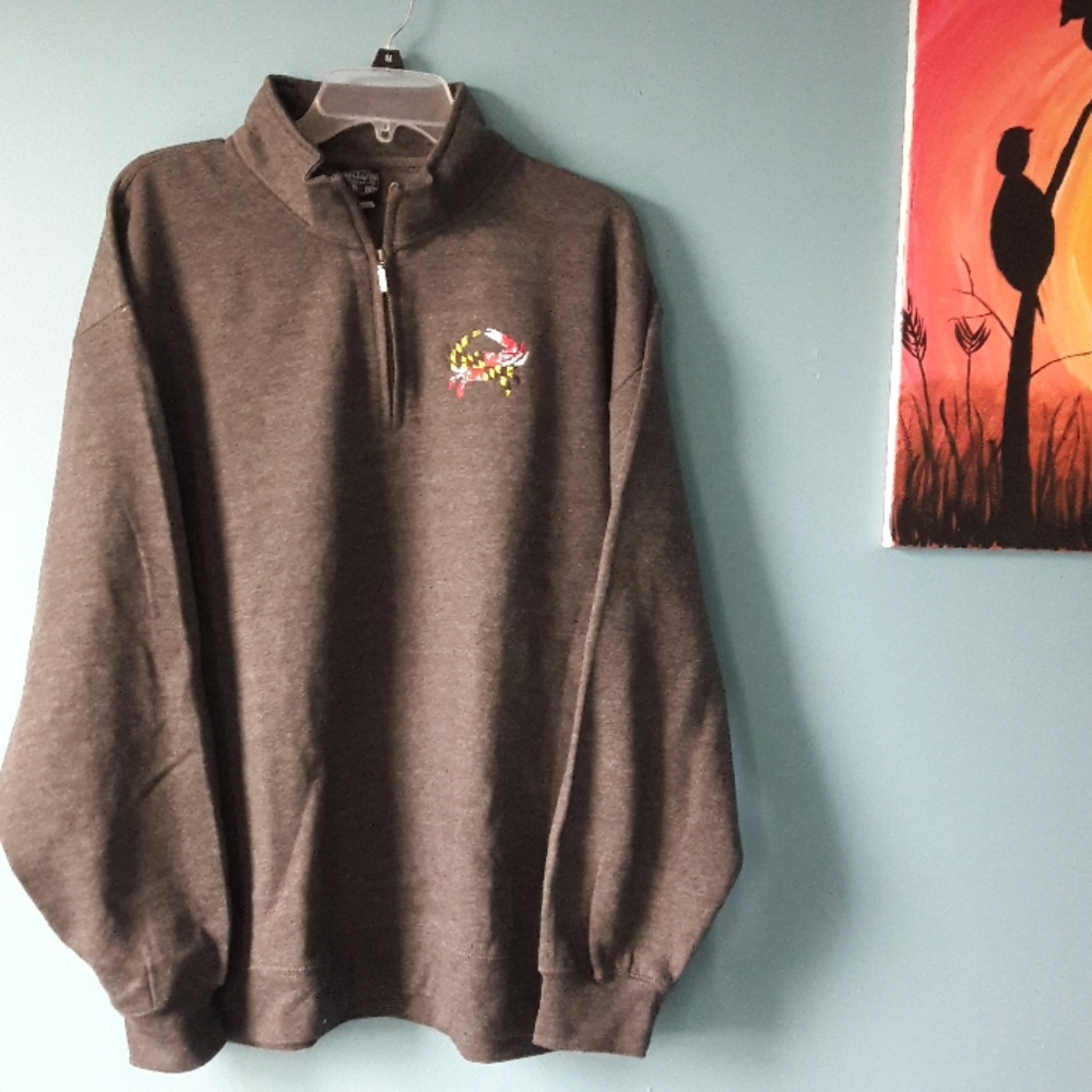 Maryland State Grey Half Zip Sweatshirt, XL, NWOT
